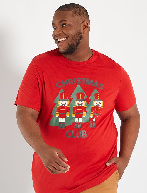Camiseta estampada 'Navidad'                                                                             ROJO 
