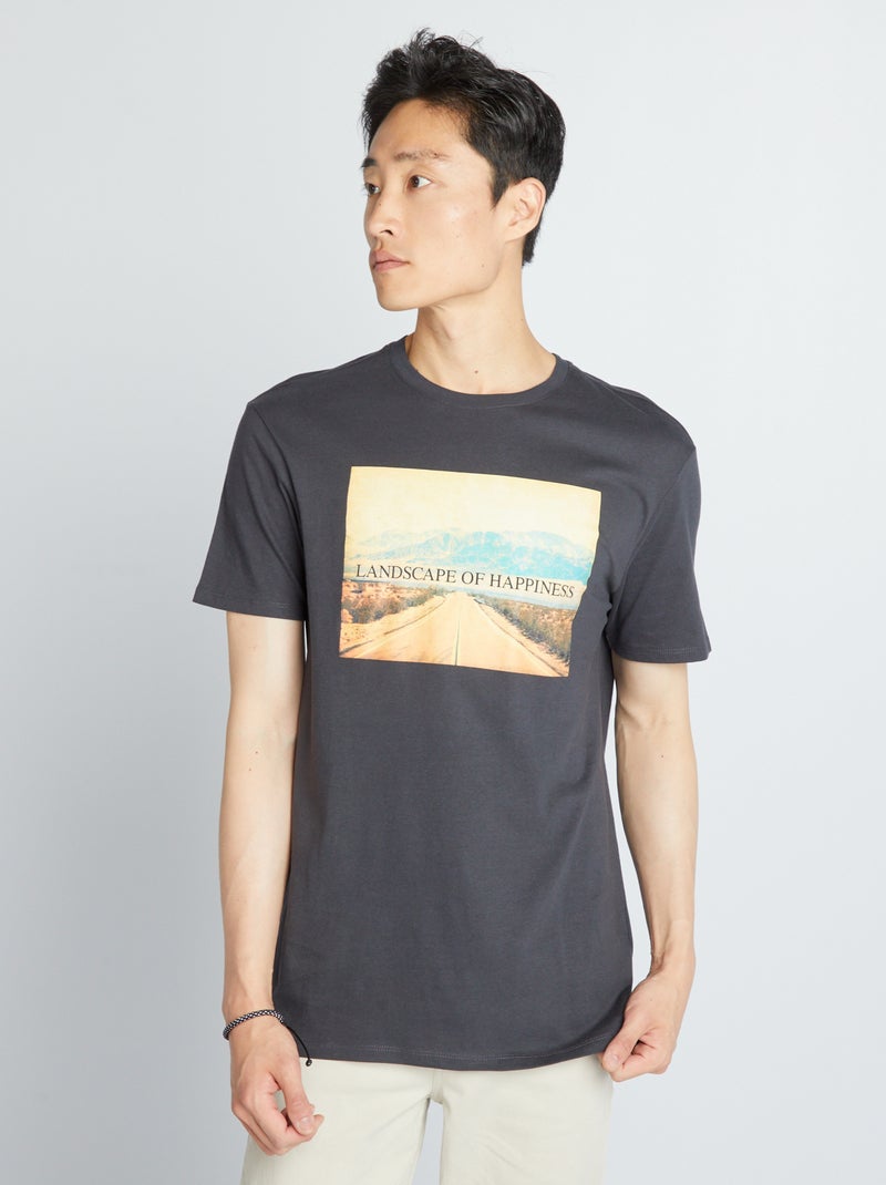 Camiseta estampada NEGRO - Kiabi