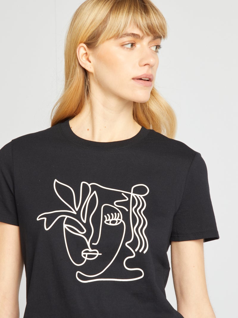 Camiseta estampada NEGRO - Kiabi