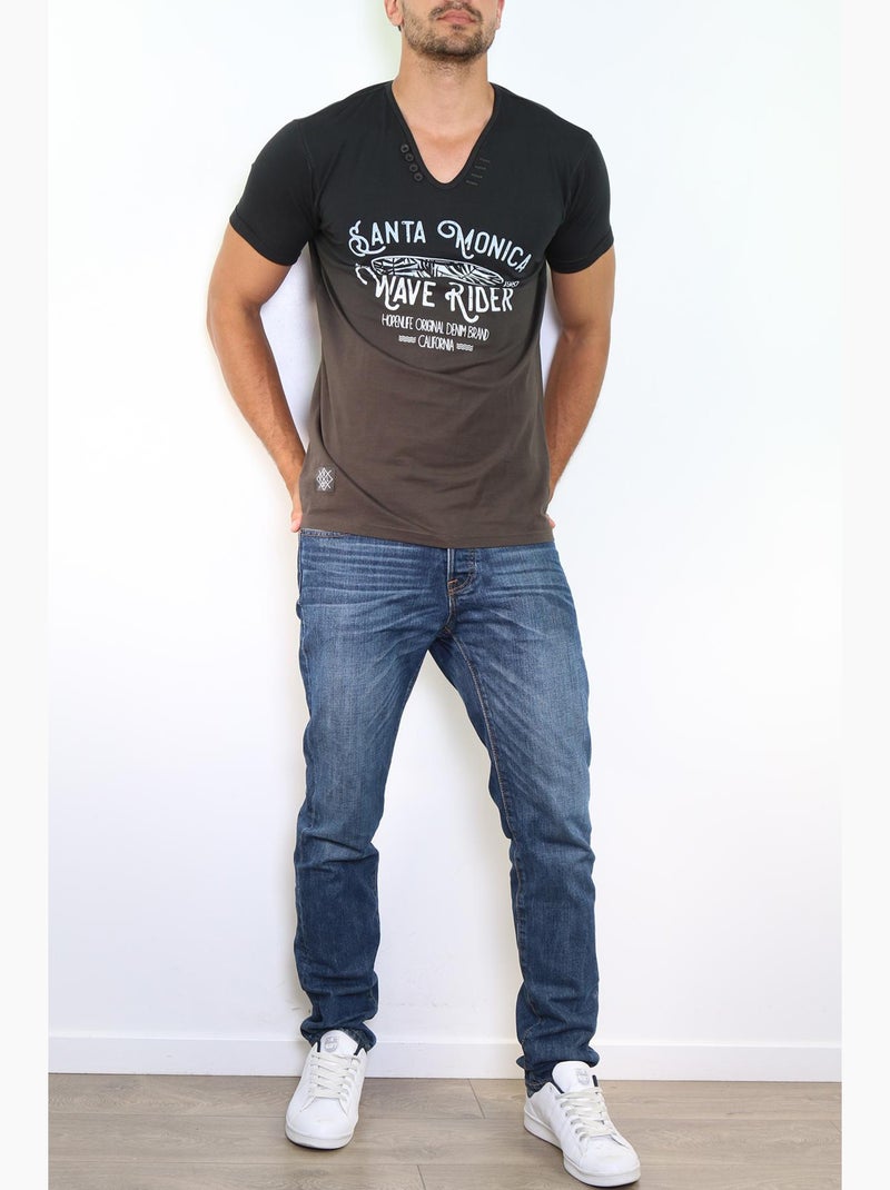 Camiseta estampada Negro - Kiabi
