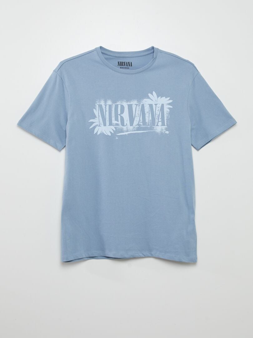 Camiseta estampada 'Nirvana' AZUL - Kiabi