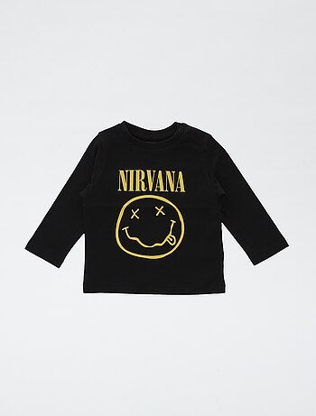 Camiseta estampada 'Nirvana' de algodón liso