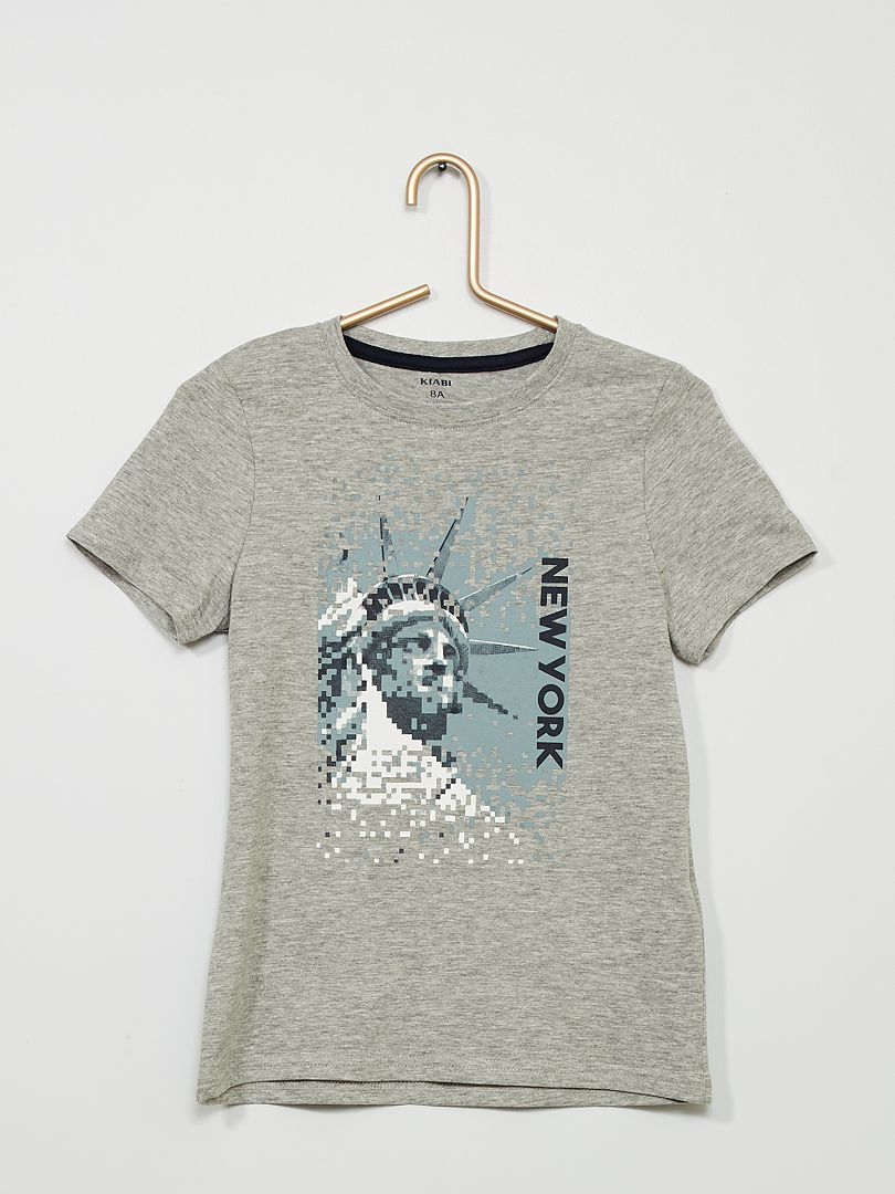 Camiseta estampada 'Nueva York' GRIS - Kiabi