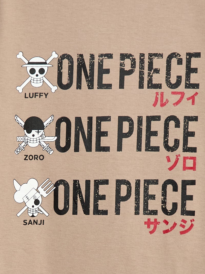 Camiseta estampada 'One Piece' Beige - Kiabi