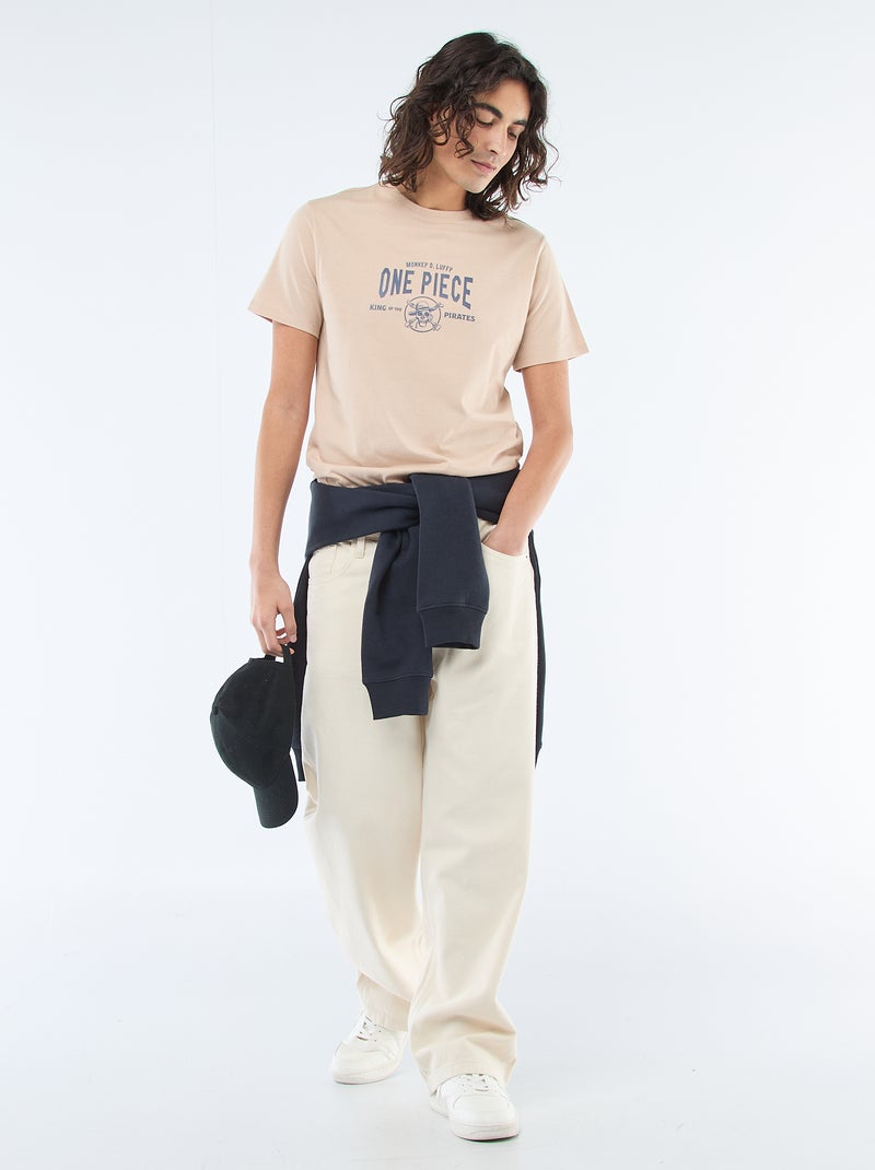 Camiseta estampada 'One Piece' Beige - Kiabi