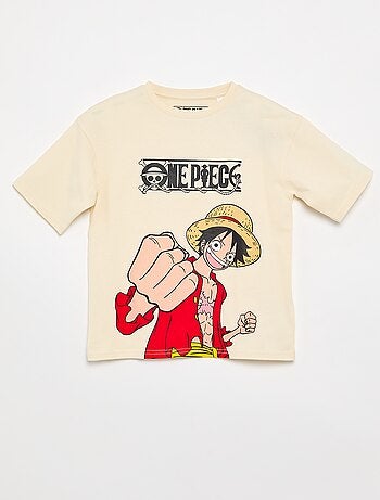 Camiseta estampada 'One piece' de manga corta en algodón