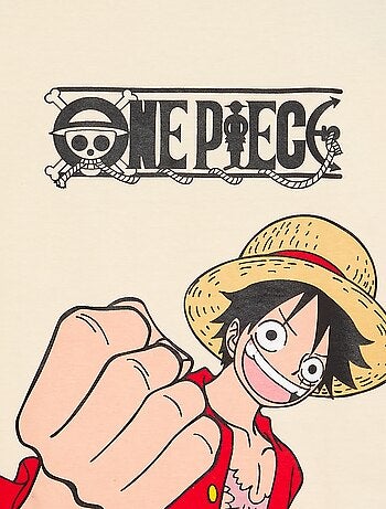 Camiseta estampada 'One piece' de manga corta en algodón