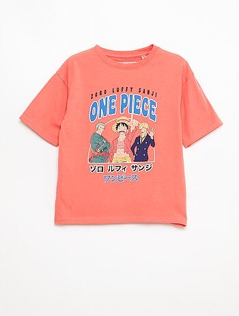 Camiseta estampada 'One piece' de manga corta en algodón