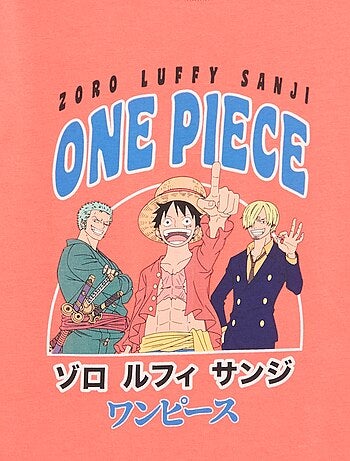 Camiseta estampada 'One piece' de manga corta en algodón