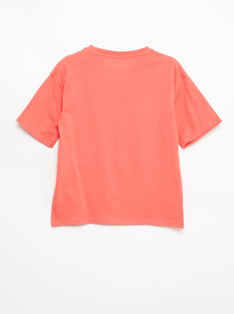 Camiseta estampada 'One piece' de manga corta en algodón Naranja - Kiabi