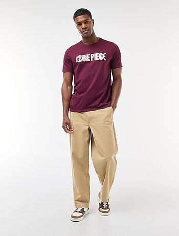Camiseta estampada 'One Piece' de manga corta