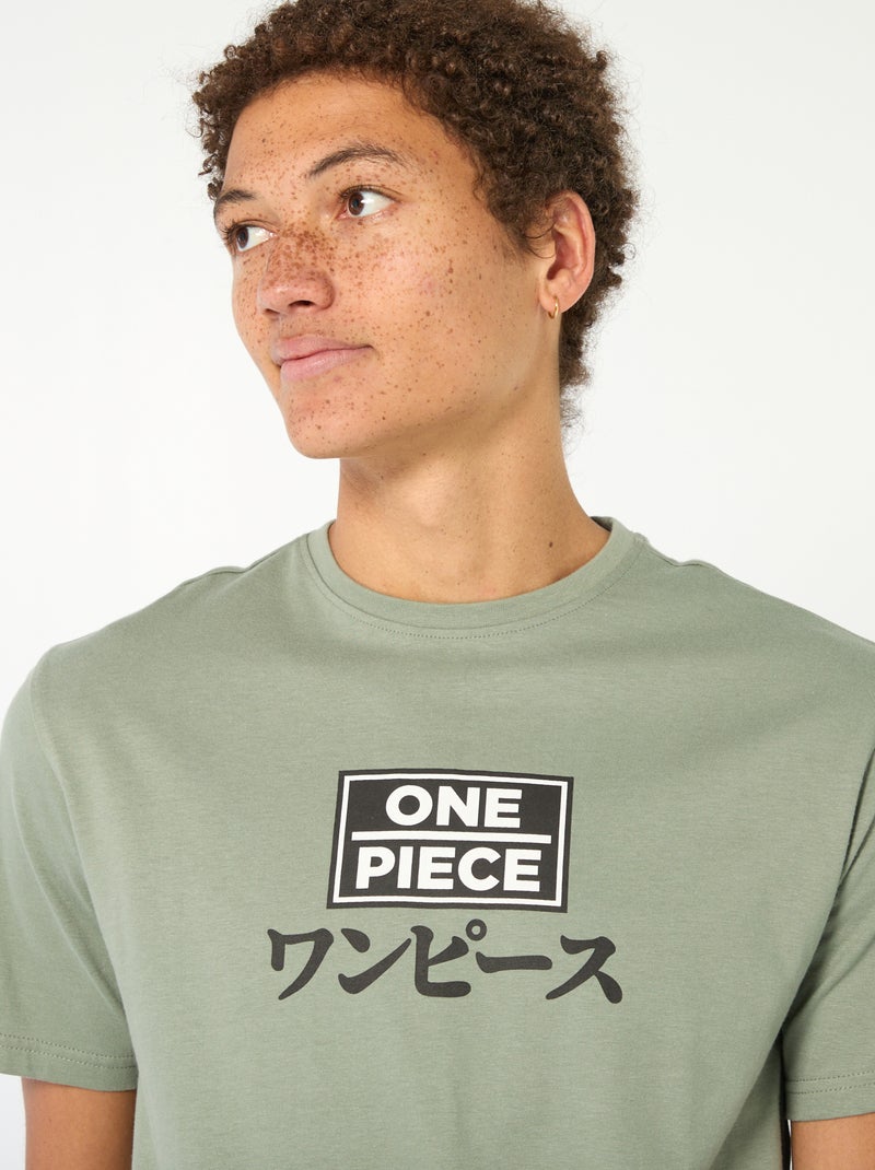 Camiseta estampada 'One piece' Verde - Kiabi