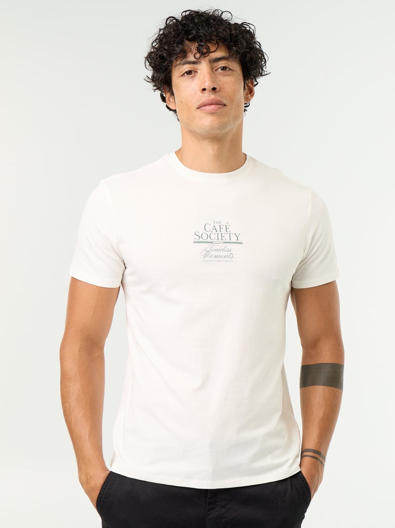Camiseta estampada original de manga corta Blanco - Kiabi