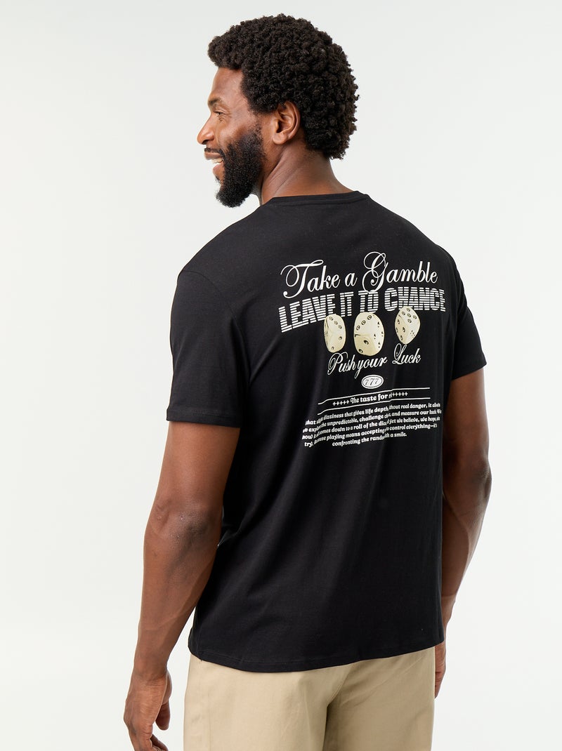 Camiseta estampada original de manga corta Negro - Kiabi