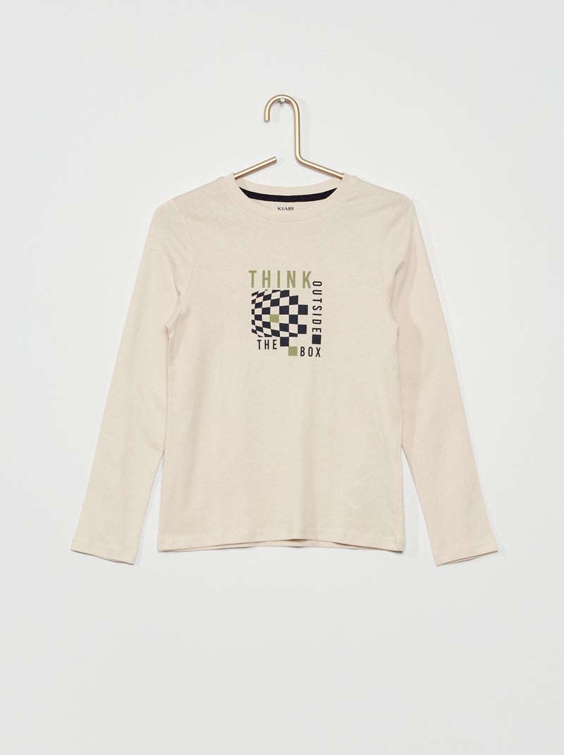Camiseta estampada 'Outside the Box' BLANCO - Kiabi