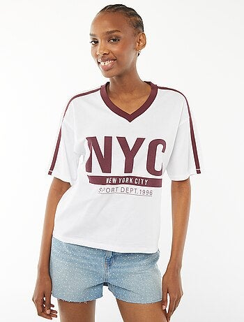 Camiseta estampada oversize 'New York'