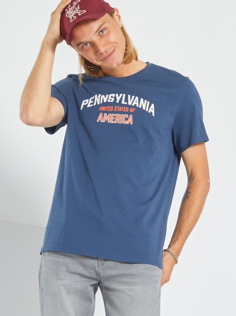 Camiseta estampada 'Pensilvania' AZUL - Kiabi