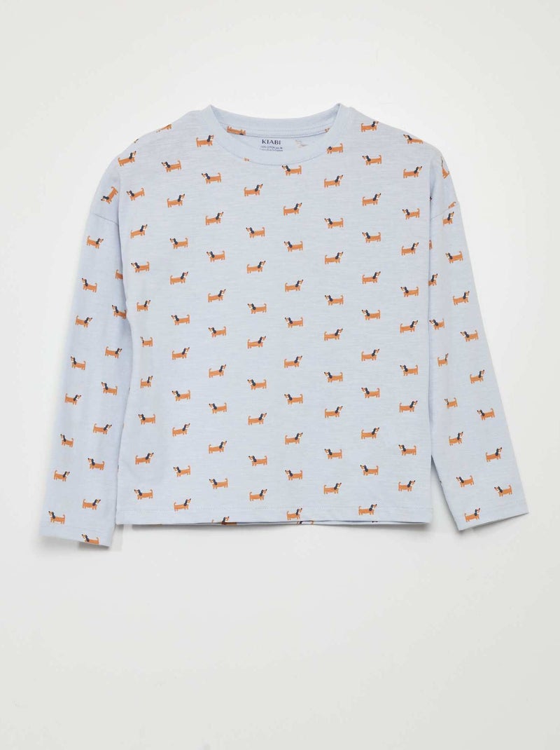 Camiseta estampada 'perros' AZUL - Kiabi