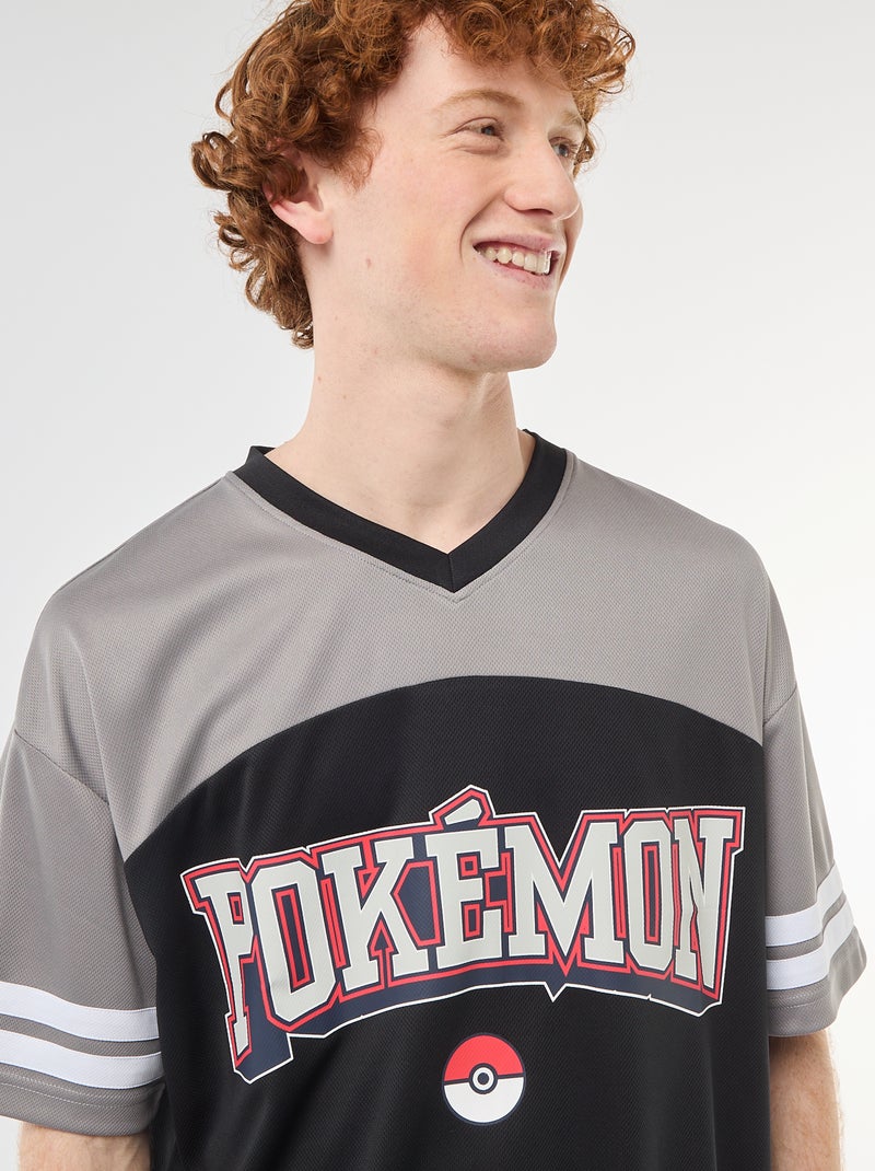 Camiseta estampada 'Pokémon' cuello en pico Negro - Kiabi