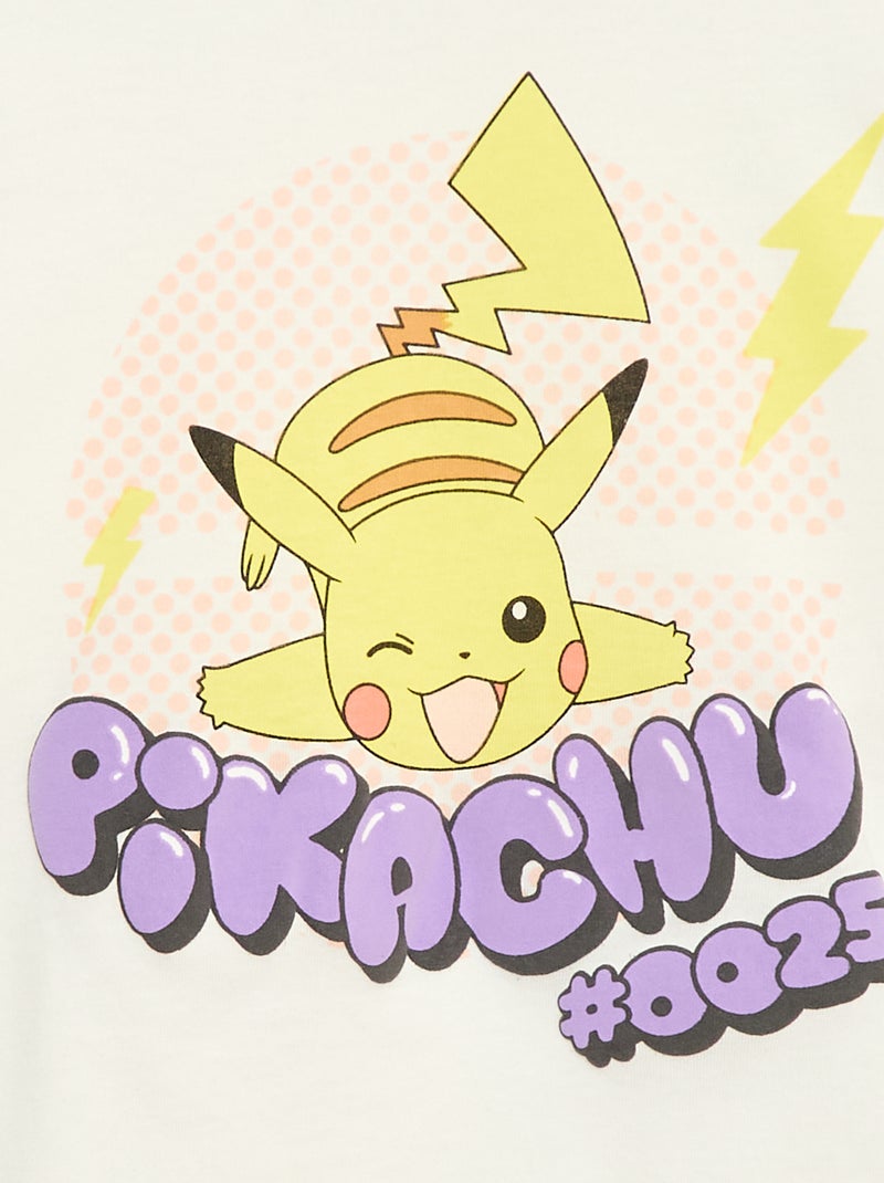 Camiseta estampada 'Pokémon' 'Pikachu' lisa Blanco - Kiabi