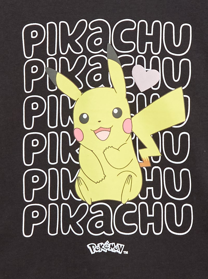 Camiseta estampada 'Pokémon' 'Pikachu' lisa Negro - Kiabi