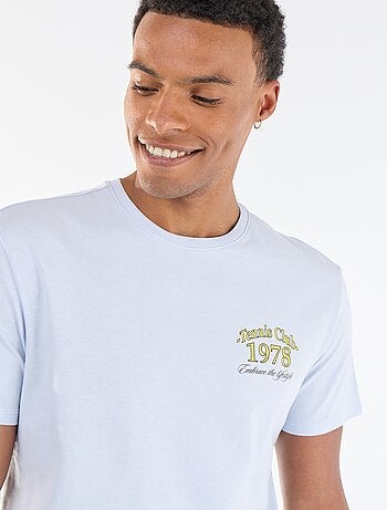 Camiseta estampada por delante y por detrás de manga corta
