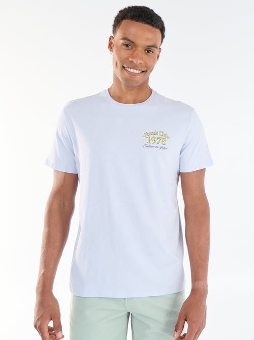 Camiseta estampada por delante y por detrás de manga corta - Kiabi