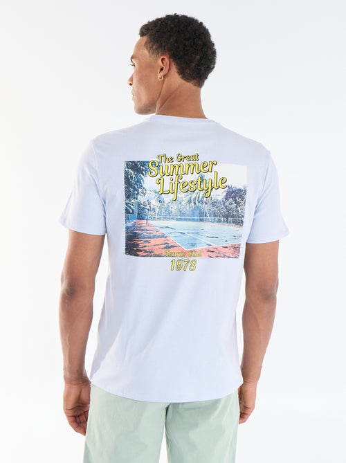 Camiseta estampada por delante y por detrás de manga corta - Kiabi