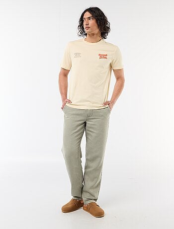 Camiseta estampada por delante y por detrás de manga corta