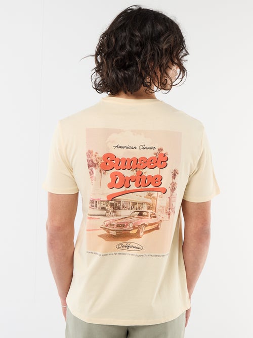 Camiseta estampada por delante y por detrás de manga corta - Kiabi