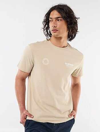 Camiseta estampada por delante y por detrás de manga corta