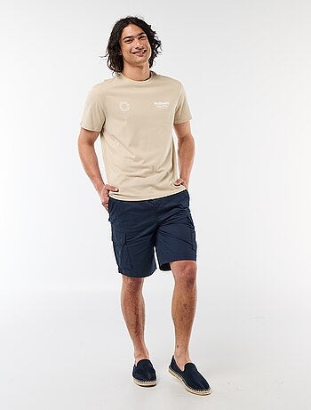 Camiseta estampada por delante y por detrás de manga corta