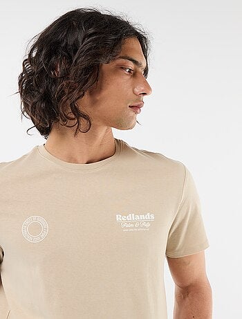 Camiseta estampada por delante y por detrás de manga corta