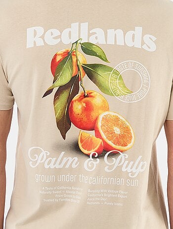 Camiseta estampada por delante y por detrás de manga corta