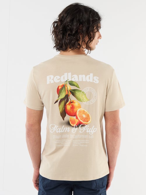 Camiseta estampada por delante y por detrás de manga corta - Kiabi