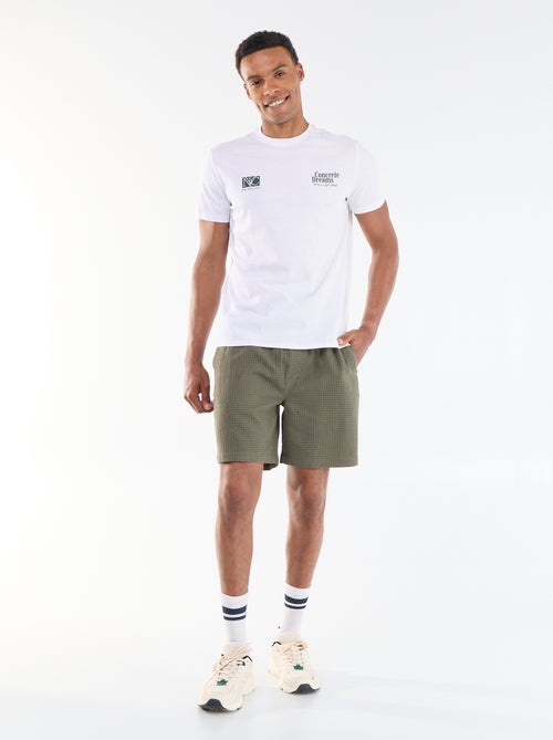 Camiseta estampada por delante y por detrás de manga corta - Kiabi