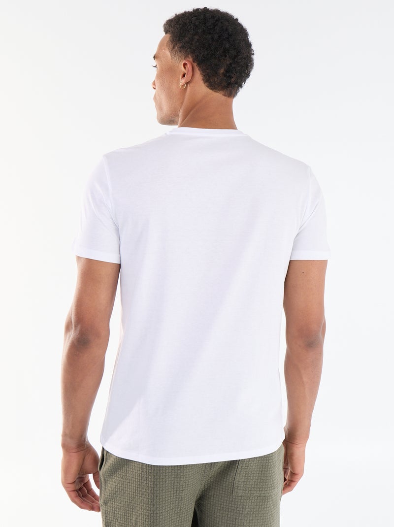 Camiseta estampada por delante y por detrás de manga corta Blanco - Kiabi
