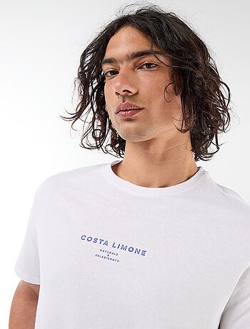 Camiseta estampada por delante y por detrás de manga corta