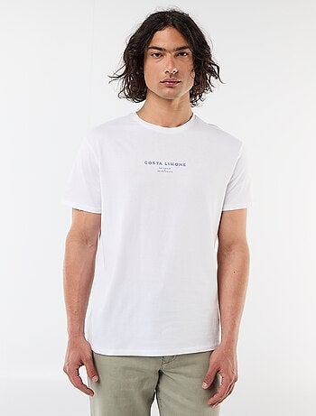 Camiseta estampada por delante y por detrás de manga corta