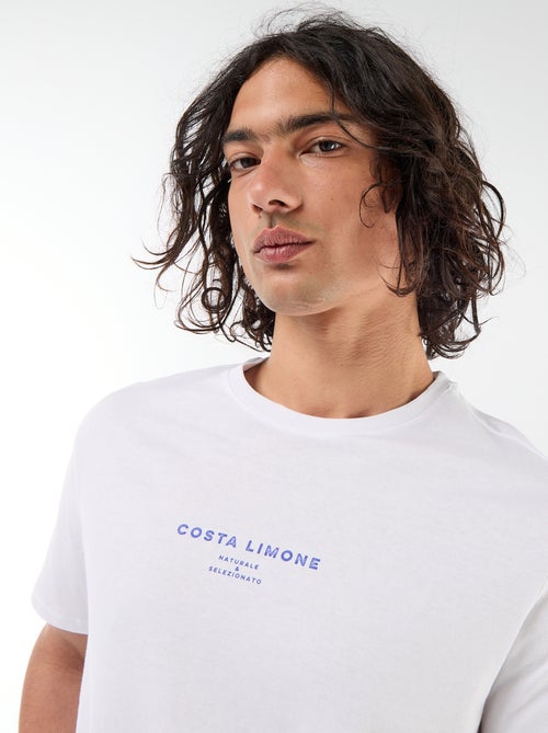 Camiseta estampada por delante y por detrás de manga corta - Kiabi