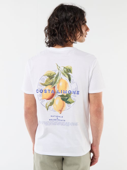 Camiseta estampada por delante y por detrás de manga corta - Kiabi