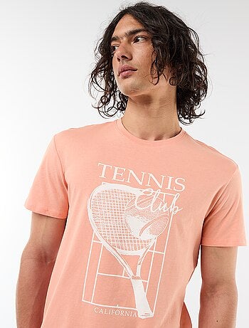 Camiseta estampada por delante y por detrás de manga corta