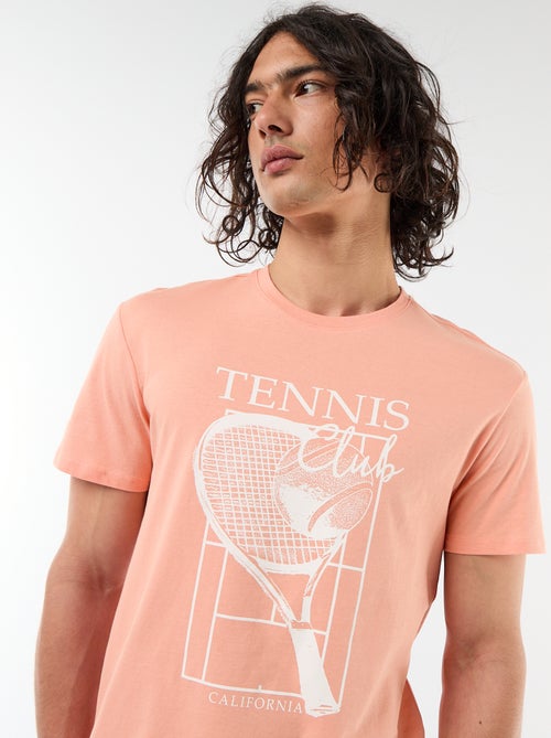 Camiseta estampada por delante y por detrás de manga corta - Kiabi