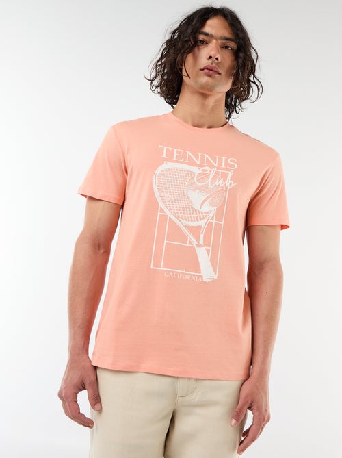 Camiseta estampada por delante y por detrás de manga corta - Kiabi