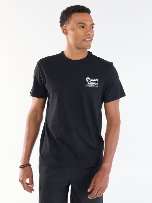 Camiseta estampada por delante y por detrás de manga corta - Kiabi