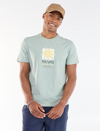 Camiseta estampada por delante y por detrás de manga corta