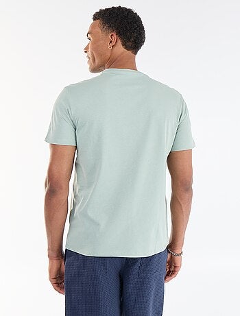 Camiseta estampada por delante y por detrás de manga corta