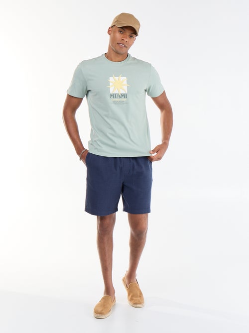 Camiseta estampada por delante y por detrás de manga corta - Kiabi