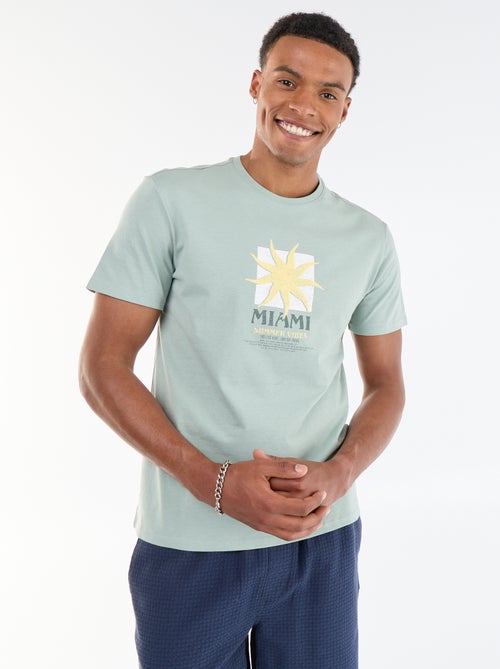 Camiseta estampada por delante y por detrás de manga corta - Kiabi