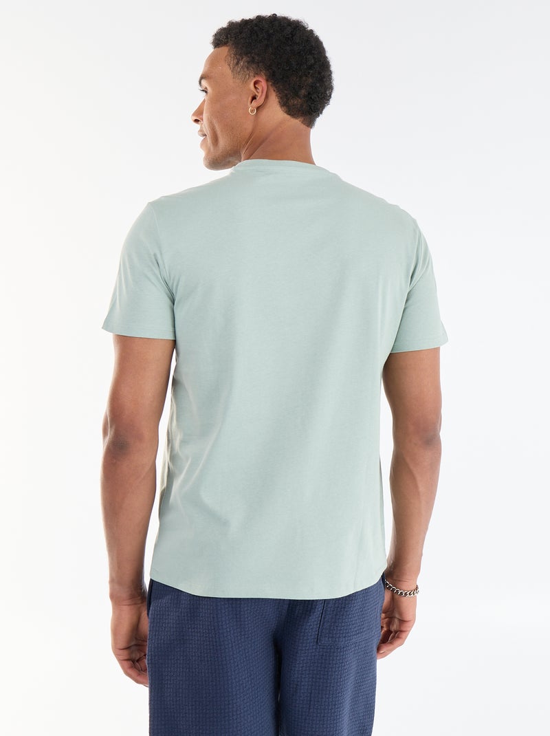 Camiseta estampada por delante y por detrás de manga corta Verde - Kiabi